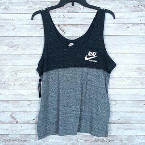 Nike Womens Tank Top L Standard Fit Black Gray Heather 216